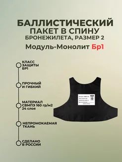 Баллистический пакет в спину бронежилета Модуль-Монолит БР1