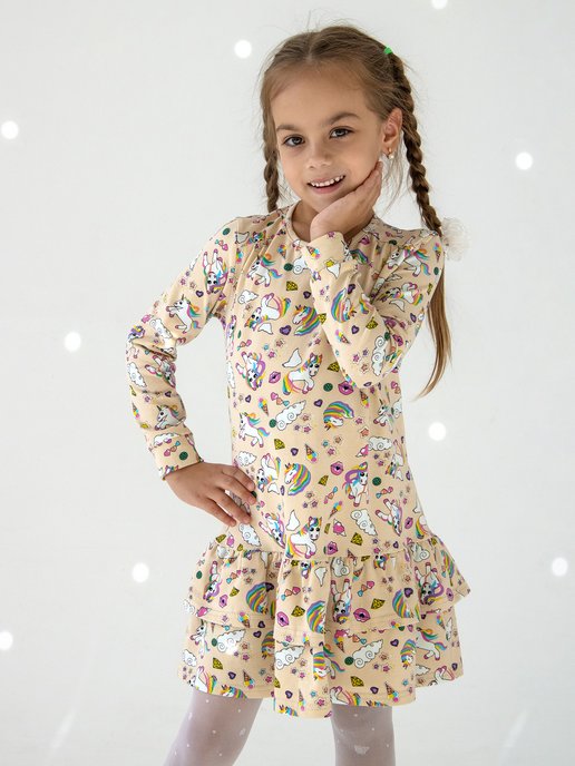 Детское платье с длинным рукавом