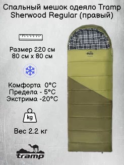 Спальный мешок одеяло Трамп Sherwood Regular правый -20°C