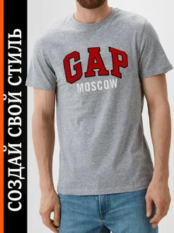 Футболка мужская оверсайз с принтом базовая GAP