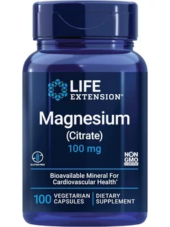 Life, Magnesium Citrate Магний цитрат 100 капсул 100 mg