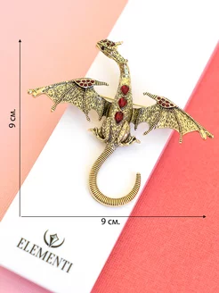 Брошь - подвеска Дракон со стразами в подарочной упаковке