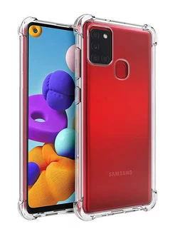 Чехол на Samsung Galaxy A21S прозрачный силиконовый бампер