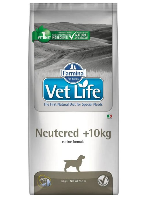 Vet life для стерилизованных. Farmina vet Life Neutered +10kg 12 кг. Farmina vet Life Neutered +10kg. Vet Life корм для кастрированных собак 12 кг. Farmina Neutered для собак +10.
