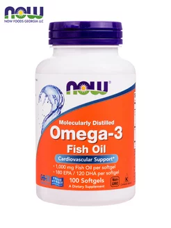 нау Омега 3 капсулы 1000 мг, Omega 3 Рыбий жир бады, 100шт