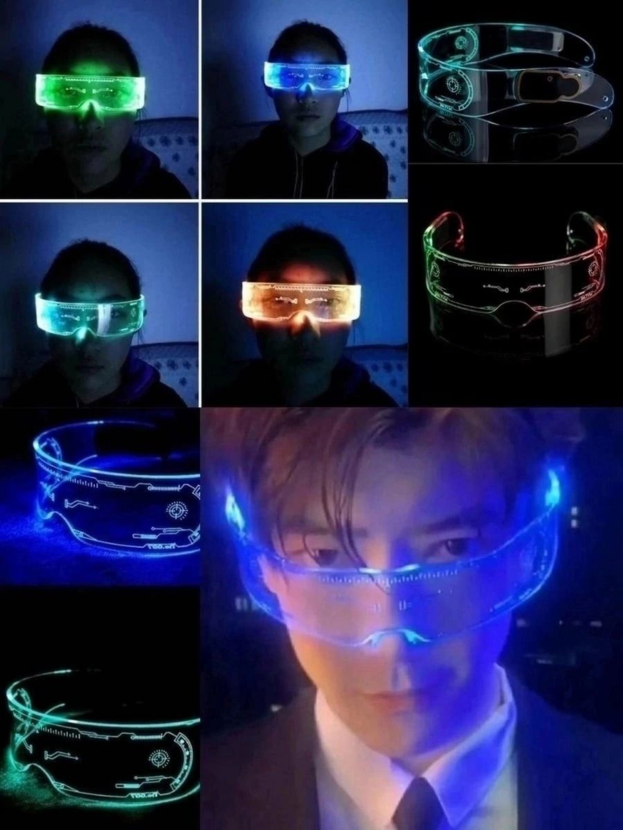 очки cyberpunk светящиеся led светодиодные фото 58