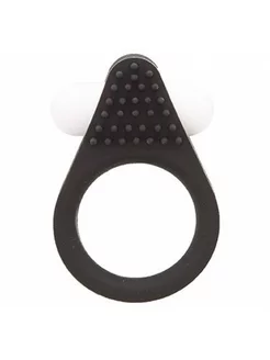 Чёрное эрекционное кольцо LIT-UP SILICONE STIMU RING 1 BLACK