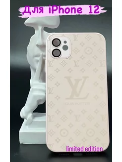 Чехол на Iphone 12 с принтом Louis Vuitton стеклянный