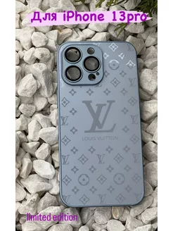 Чехол на Iphone 13 Pro с принтом Louis Vuitton стеклянный