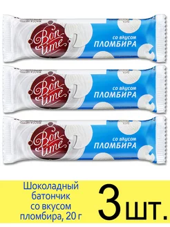 Шоколадный батончик "BonTime" со вкусом пломбира, 20 г