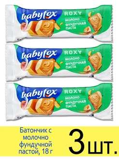 Вафельный батончик Baby Fox "Roxy" молоко и фундучная паста