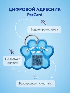 Адресник для собаки и для кошек с QR кодом и NFC