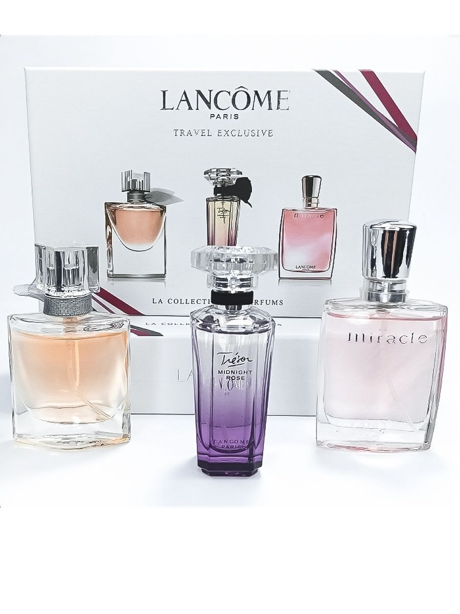 Подарочный набор ланком. Набор духов Lancome 30 x 3. Набор ланком 3х30. Подарочный набор ланкоме духи. Набор духов ланком.