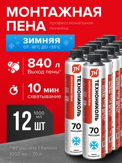 Пена монтажная 70 PROFESSIONAL зимняя 12 шт