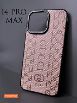 Чехол на iphone 14 pro max с принтом брендов Gucci