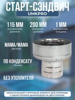 Старт-сэндвич 115х200, AISI 439 439, 1,0мм 0,5мм