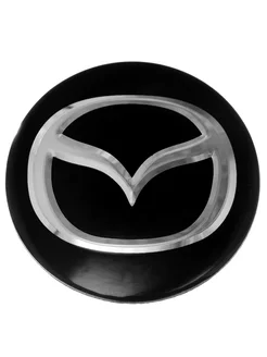 Наклейка на колпаки Mazda Черный Серебро 60mm. 4шт