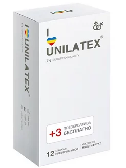 Ароматизированные презервативы Unilatex Multifruits 15шт