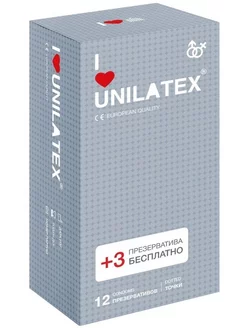 Латексные презервативы с точками Unilatex Dotted 15шт