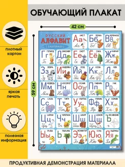 Обучающий плакат А2 учебный "Русский алфавит, СА-П-021