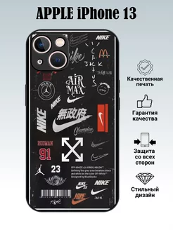 Чехол силиконовый на iPhone 13 с принтом Nike