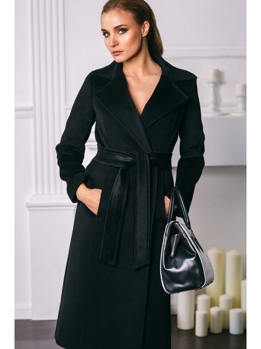 Пальто черное женское классическое