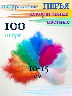 Перья декоративные для рукоделия цветные 100шт