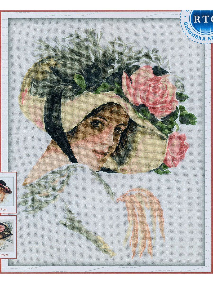 Девушка в шляпе Канва с нанесенным рисунком для вышивки крестом Світ можливостей 7137СМД